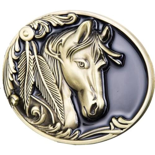 3D vintage copper and silver horse head belt buckle for man western cowboy buckle without belt custom alloy width 4cm