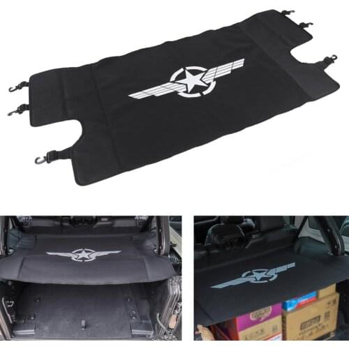 Artudatech Rear Five-star wings Flag Trunk Cargo Cover CURTAIN For Wrangler 2018 2019 Accessories