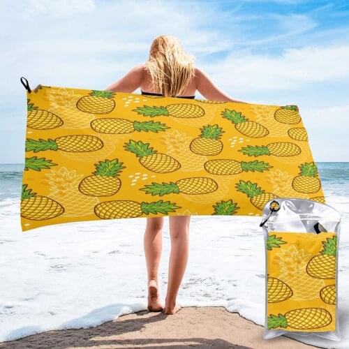 Bath Towel Yelow Pineapples Quick Dry Large Towel Thin Absorbent Soft Towel for Home Travel Camping Swimming Beach Sport
