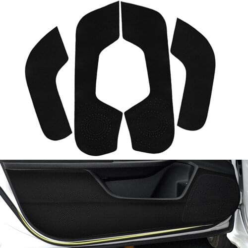BBQ@FUKA PU leather Carbon Style Car Door Anti-kick Pad Film Sticker Fit for Honda Civic 10th 2016-2018 Car Accessories Styling