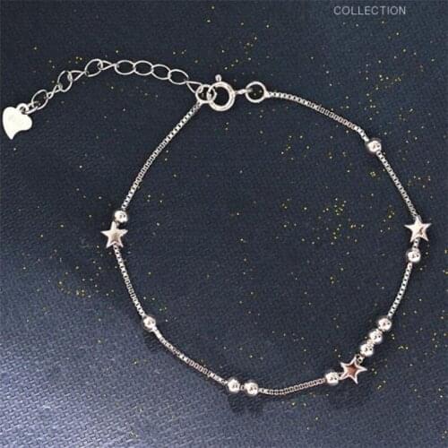 Season Gate 925 Sterling Silver Fashion Star Temperament Adjustable Size Transfer Bead Bracelets for Women Girls SB022