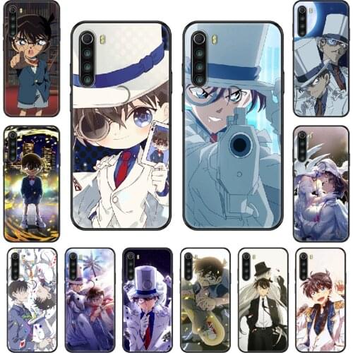 Cartoon Detective Conan Jimmy Kudo Phone case For Xiaomi Redmi Note S2 4 5 6 7 8 A S X Plus Pro black 3D hoesjes tpu Etui trend