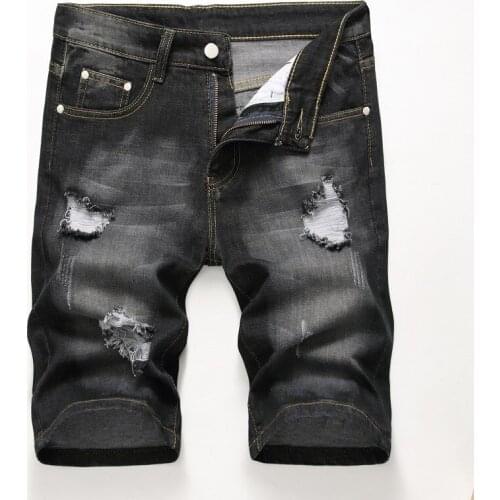 Mens Denim Shorts Jeans Oversized Men Elastic Waist Knee Length Summer Loose Man Shorts Plus Size Hommes Jeans