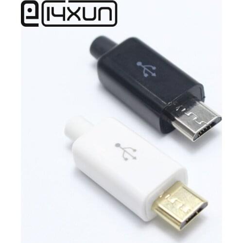 EClyxun 10sets 5PIN Micro USB Male Plug Connectors Charger 5P USB Tail Charging Socket 4 in 1
