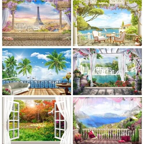 Laeacco Photographic Backgrounds Natural Waterfall Wedding Ceremony Flower Curtain Photo Backgrounds Photocall For Photo Studio