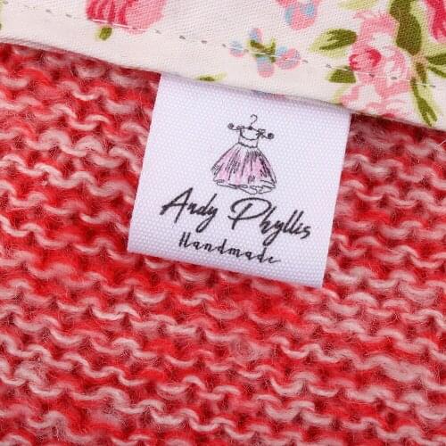 Cotton Printed Labels, Garment Label, Custom Tags, Custom Fabric Tags, Cotton, Fold tag, Custom Design (MD2085)
