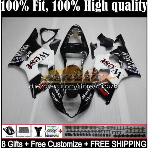 Injection For SUZUKI GSXR-1000 1000CC GSXR1000 K3 9CL.6 GSX-R1000 GSX R1000 03 04 GSXR 1000 CC 2003 2004 Fairing Black west