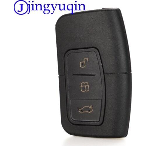 Jingyuqin Smart Remote Key Shell Case 3 Button For Ford 2016+ Focus Mondeo Galaxy S-Max C-Max Kuga Keyless Housing Replacement