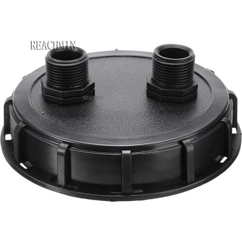 1pc IBC Water Tank Top Lid DN 150 Cap with 1" External Thread Vent Hole Plastic Chemical Barrel Cover