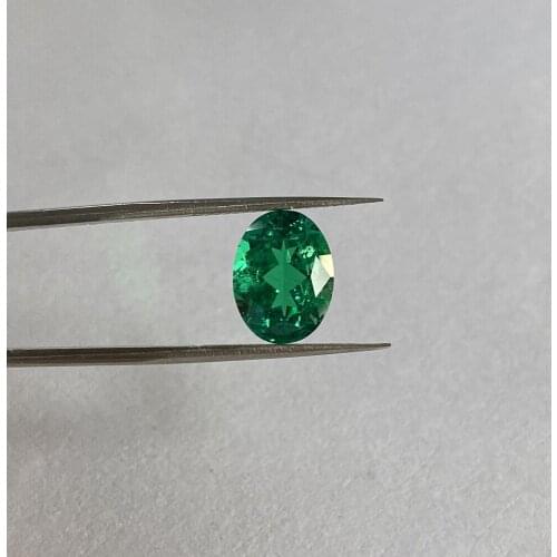 Lab Created Oval Green Columbian Emerald 8x6mm 1carat GRC Certified Grown Loose Stone For Ring