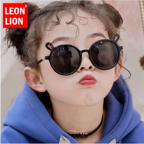 LEONLION Lovely Kids Sunglasses Round Children Sunglasses Classic Brand Designer Eyeglasses Pink Goggle Shades For Boy Girl