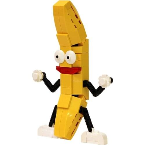 MOC Banana Funny Toys Dancing Yellow Banana Brinquedos Mini Blocks Funny Novelty View Fruit Interactive Assemble Diy Toys