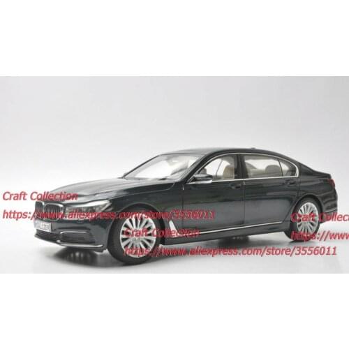 1:18 Diecast Model for 750Li 760Li Deep Gray Sedan Alloy Toy Car Miniature Collection Gifts