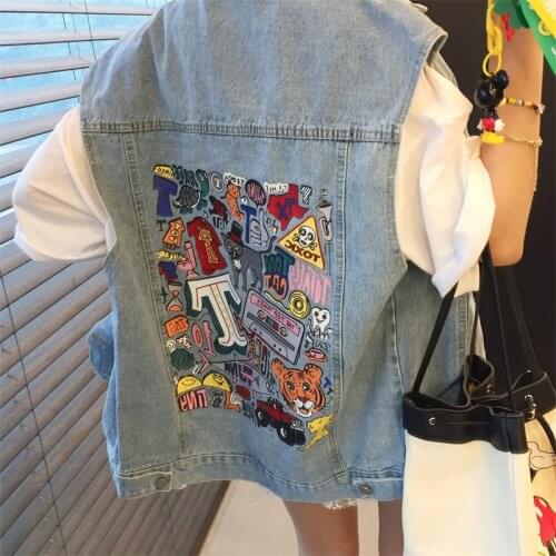 Spring and Autumn Graffiti Vest Set Fashionable High Quality Korean Clothes