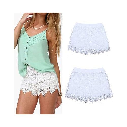 Fashion Ladies Womens Lace Hotpants Vintage Cut Off High Waisted Lace