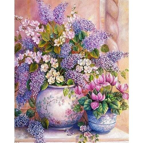 Flowers Adult Child DIY 11CT Cross Stitch Embroidery Kits Craft Needlework Set Cotton Thread Printed Canvas Dropshipping