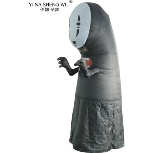 Ghost No Face Man Inflatable Cosplay Costume For Women Men Halloween Carnival Anime Faceless Man Party Clothing Wear For Adult