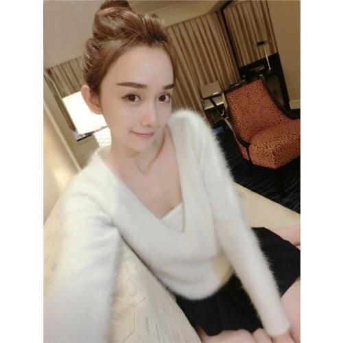 New genuine mink cashmere sweater women cashmere pullovers knitted pure mink jacket Customized color free shipping S51