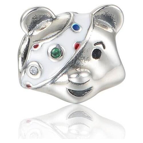 New Pudsey Bear Charm 925 Sterling Silver beads Jewelry Suitable for Brand Style Charm Bracelets & Necklaces LW624