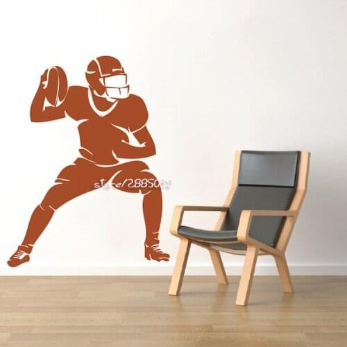 American Football Wall Decal Football Player Vinyl Stickers Sport Home Interior Murals Housewares Vinyl Graphics Mural SA783