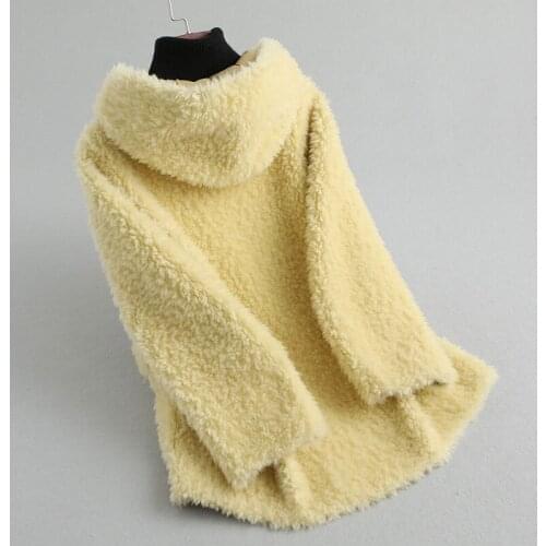 Coat Womens Winter Real Jacket Hooded 200% Wool Fur Coats and Jackets Women Clothes 2020 Korean Fashion KQN22605 KJ4689