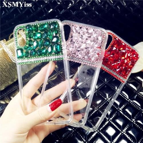 Luxury Bling Crystal Diamond Rhinestone Transparent Phone Case For Huawei P8 P9 P10 P20 Lite Plus Mate7 8 9 10 Diamond Case