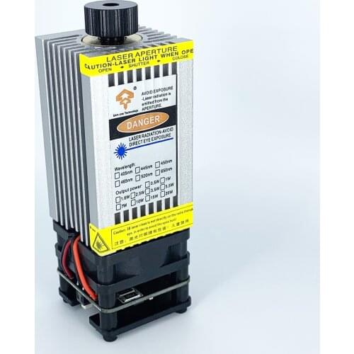 D-ZK3 high efficiency light transmittance 7W laser module 7000mw laser head 12V TTL / PWM for DIY laser engraving and cutting