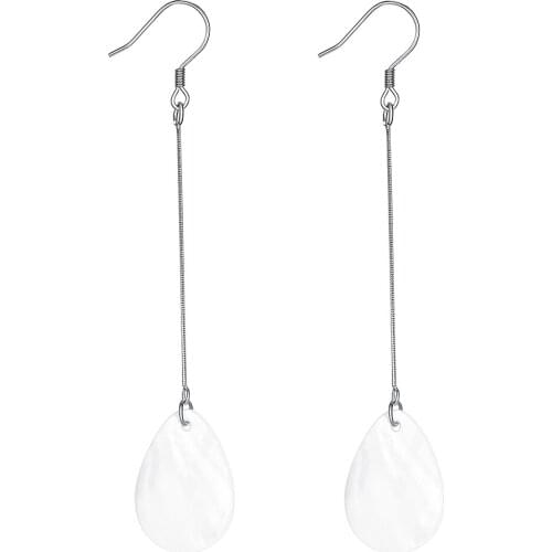 ZEMIOR 925 Sterling Silver Oval Ceramics Drop Earrings For Women Minimalist Statement Luxury Earings Fine Jewelry Hot Sale