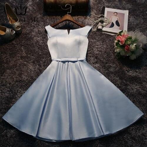 Short Bridesmaid Dresses Satin A-Line Dress for Wedding Party Elegant Robe Demoiselle D'honneur Birthday Party Evening Dress