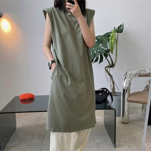 2021 New Summer Elegant Ladies Dress Loose Solid Color Fashion Women Dresses Round Neck Casual High Quality Female Dress T62