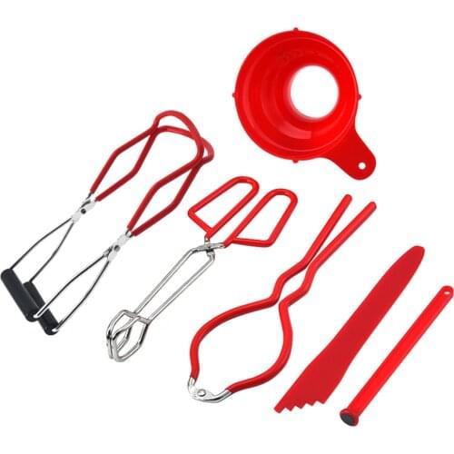 1 Set Premium Canning Kit Durable Canning Funnel Jar Lifter Wrench Set Anti-Scald Tongs Anti-Slip Lifting Tongs Can Lifter Tool