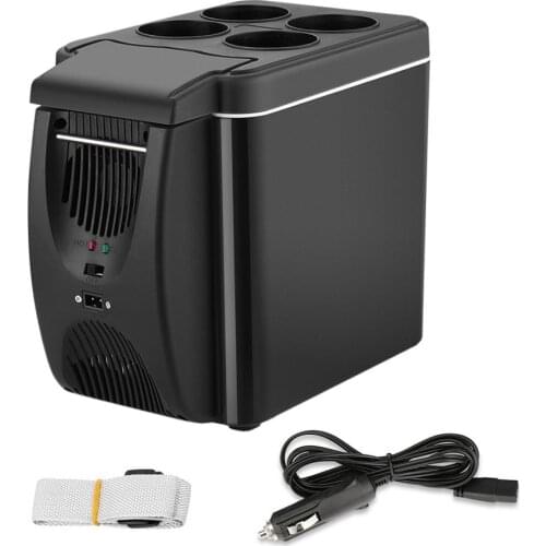 12V Refrigerator Freezer Heater 6L Mini Car Freezer Cooler And Warmer, Electric Fridge Portable Icebox Car Travel Refrigerator