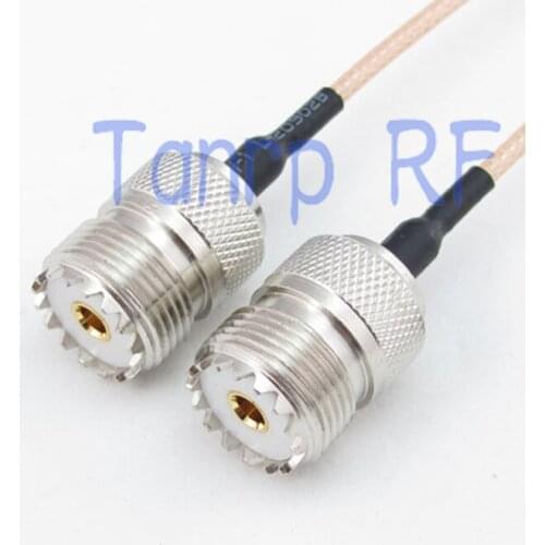 2PCS 20INCH UHF female jack to UHF female RF adapter connector 50CM Pigtail coaxial jumper cable RG316 extension cable