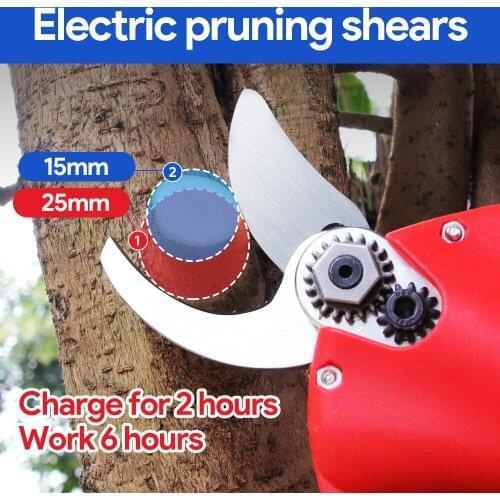 2x Battery Cordless Electric Rechargeable Lithium Pruning Shears Secateur Branch Cutter Electric Fruit Pruning Tool