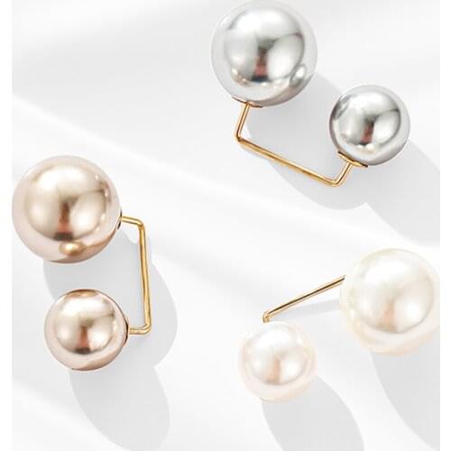 3Pcs Fashion Double Pearl Pins For Women Simulated Pearl Knit Shirt Jewelry Brooch Pin Female Brooches Clothes Accessories