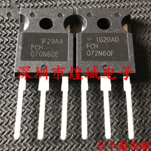 5 pcs/lote MOSFET FCH070N60E 070N60E Transistor original nuevo 600V52A