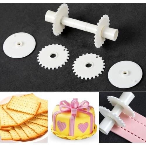 6Pcs Flower Border Fondant Ribbon Roller Cutters Cake Sugar Cutter Lace Cake Mold Embosser DIY Dough Cutting Tool