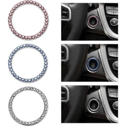 Car one-button start switch rhinestone ring decoration car sticker for Mini One Cooper R50 R52 R53 R55 R56 R60 R61 PACEMAN COUNT