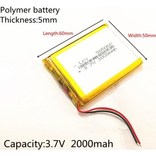 Free Shipping 3.7 V lithium polymer battery GPS navigation 505060 2000mah VX580LE VX580R