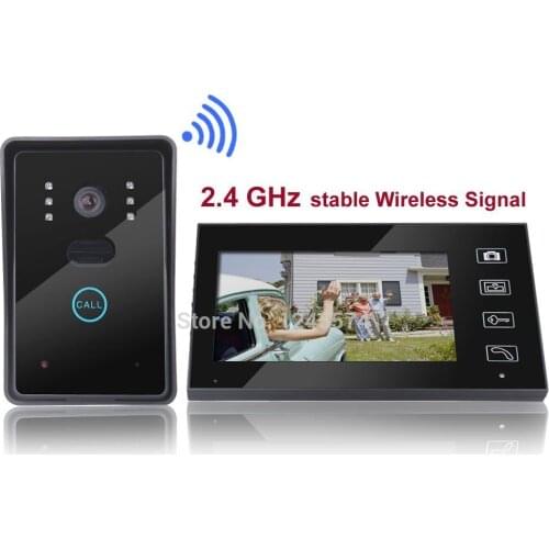 Free shipping! Home Security 2.4G Wireless Video Door Phone Intercom Doorbell Camera with 7"LCD Monitor Access Control