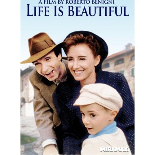 More Style Choose Life is Beautiful classic movie Film Print Silk Poster Home Wall Decor 24x36inch