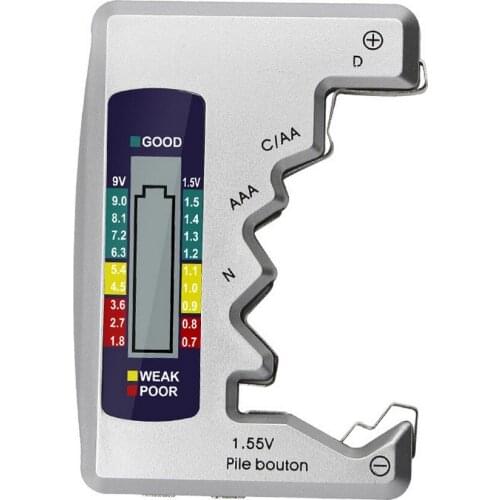 Digital Battery Tester LCD Display C D N AA AAA 9V 1.5V Button Cell Battery Capacity Check Detector Capacitance Diagnostic Tool