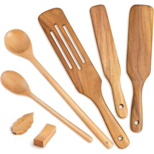 Wooden Spurtle Spatula,7 Pcs Kitchen Tools Wood Spoons for Cooking Kitchen Utensil Set for Scooping,Stirring,Mixing,Etc