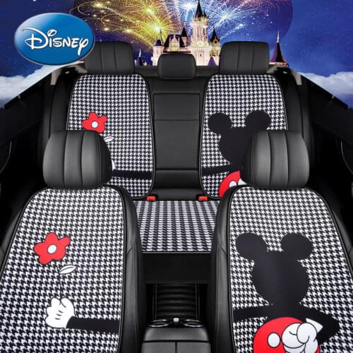 Disney Mickey Mouse Minnie Car Four Seasons Universal Cushion Linen Fabric Non-slip Cushion Cartoon Simple Cushion