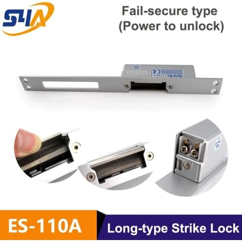 Long type strike door lock Power to unlock strike locks
