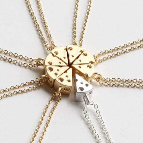 Friendship 3D Tiny Cheese Best Friends Necklace BFF Gift Food Modern Minimalist Jewelry