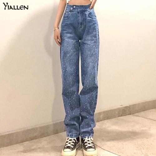 Summer Y2K Pants Harajuku Print Korean Fashion High Waist Jeans Casual Baggy Streetwear 2021 New Straight Denim Trouser