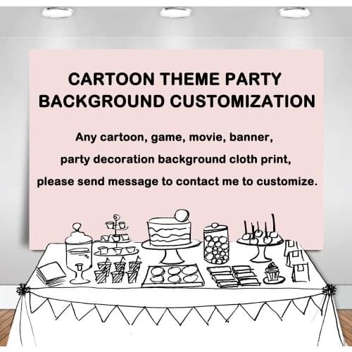 Birthday Party Photography Backdrop Girl or Boy Cartoon Decoration Backdrops Professional Custom Any Design Photo Background