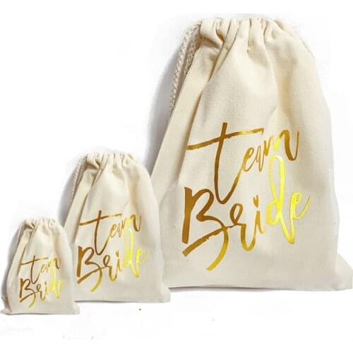 Bachelorette Party Team Bride Cotton Bags for Gifts Wedding Decoration Bridesmaid Gifts Bag Wedding Party Supplies