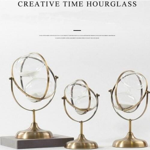 HQ SH02 Creative Metal Swivel 30Mins Sand Glass Sand Timer Clock Hourglass Study Bedroom Office Desk Decoration Tableware